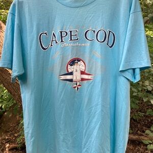 Vintage 1990’s Single Stitch Cape Cod Massachusetts T-Shirt Men’s XL Sky Blue